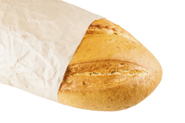 white long loaf in paper packing