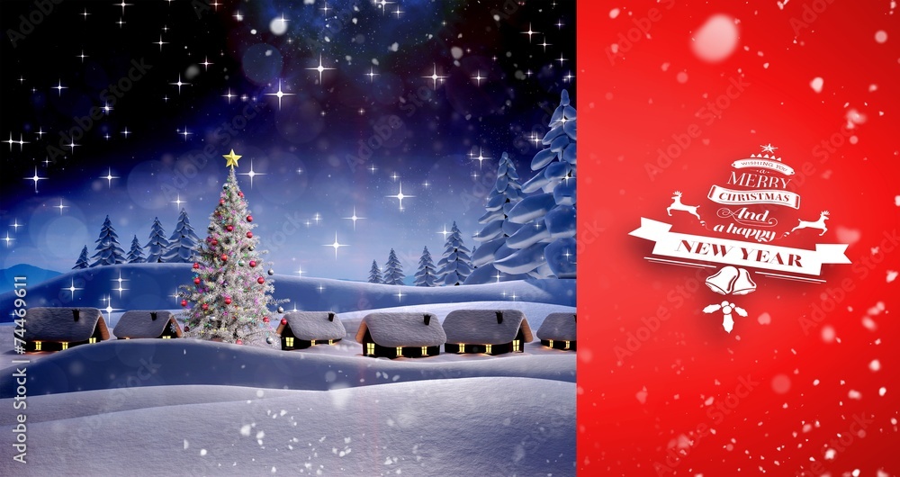 Poster composite image of snow falling