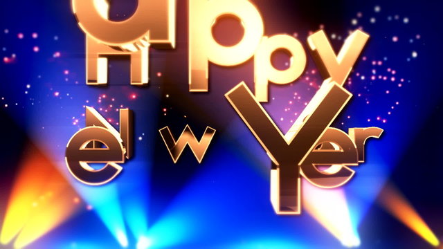 Happy new year 2015 word made from sparkler firework light