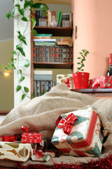 An sack full of gifts.