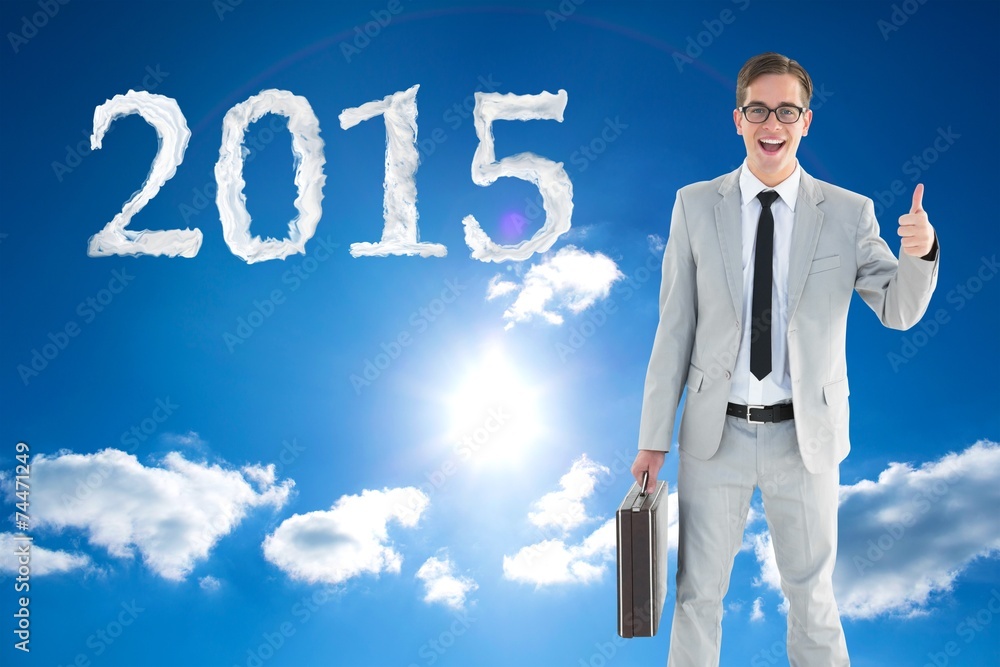 Poster composite image of smiling businessman