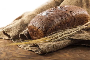 a loaf of black bread