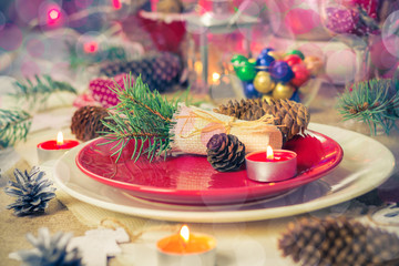 Christmas xmas eve table board setting