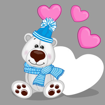 Polar Bear with hearts