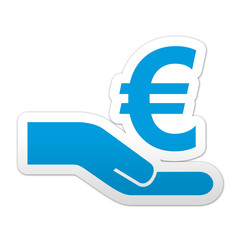 Pegatina simbolo crowdfunding euro