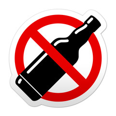 Pegatina simbolo prohibido alcohol - obrazy, fototapety, plakaty