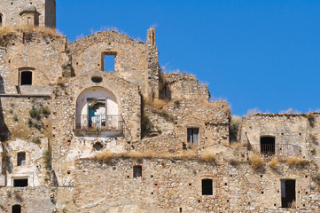 Panoramic view of Craco. Basilicata. Italy.