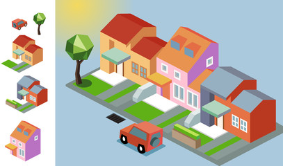Obraz premium neighborhood isometric vector