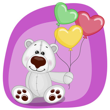 Polar Bear with balloons