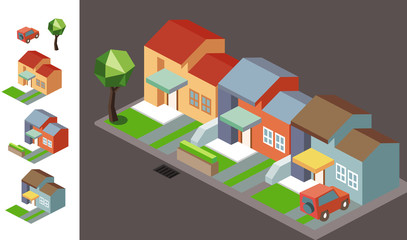 isometric Night neighbourhood