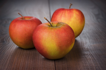 fresh red apples on the table