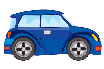 Vector illustration of blue car