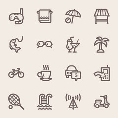 Vacation web icons set