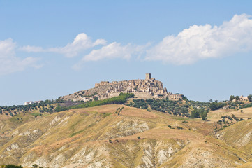 Fototapeta na wymiar Panoramic view of Craco. Basilicata. Italy.
