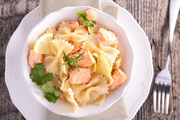 pasta and salmon
