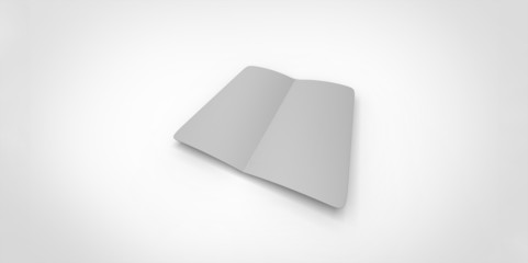 grey  blank magazine spread on white background