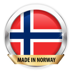 Obraz premium made in norway silver badge isolated button