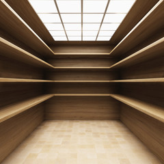 Fototapeta premium Store room with shelves