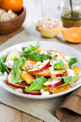 Apple with Persimmon and Feta salad