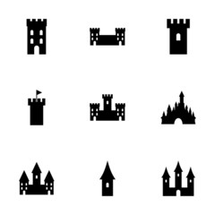 Vector castle icon set - 74478665