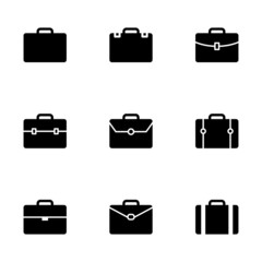 Vector briefcase icon set - 74478681