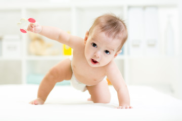crawling baby boy at home