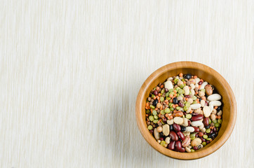 legumes on table cloth, closeup, background