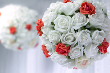 Bridal bouquet of flowers in the shape of layer