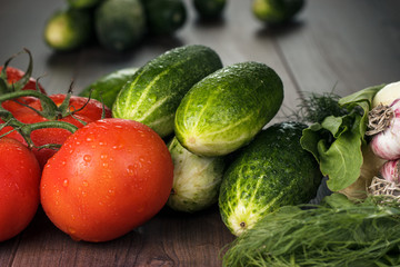 fresh vegetables on brown wooden table