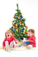 Children are enjoying the Christmas Tree