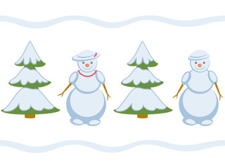 Snowman repeating pattern