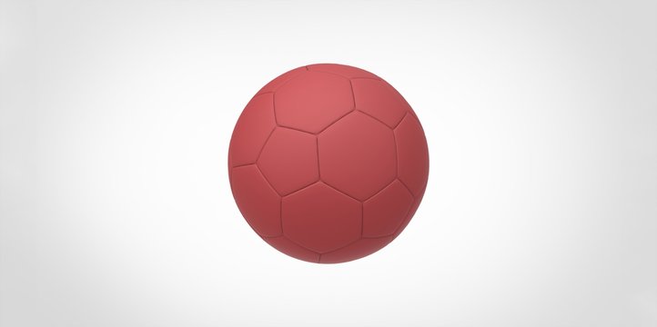 red soccer ball isolated on white. football ball