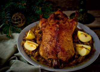 the duck baked with sauerkraut.