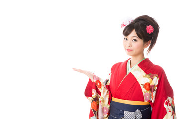 japanese woman wearing kimono showing