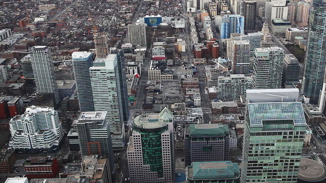 An aerial view of Toronto streets