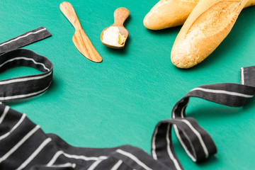 baguettes and butter background