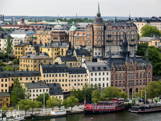 Altstadthäuser an der Bucht Riddarfjärden