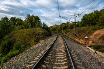 Fototapeta na wymiar Perspective of the railway