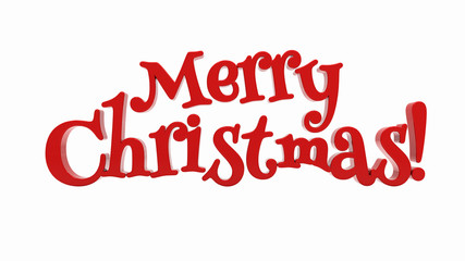 Merry Christmas lettering isolated