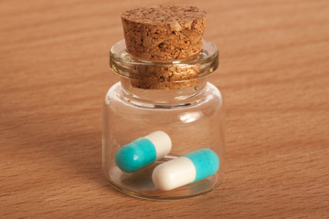 two pills in jar