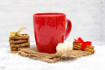 Christmas Decoration Over Wooden Background