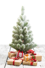 Christmas tree with gift boxes