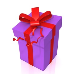 Gift box over white background 3d illustration