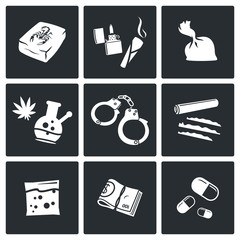 Drugs icons set