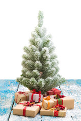 Christmas tree with gift boxes