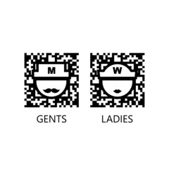 Toilet vector qr code sign