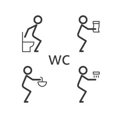 Toilet situation vector icon