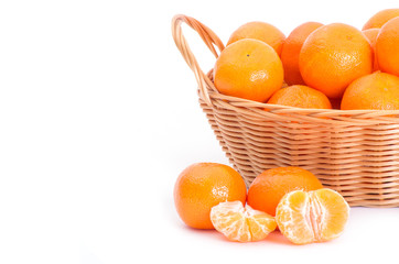 Mandarine on white