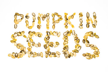 A title made from pumpkin seeds