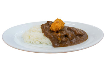 Japanese style curry rice isolated